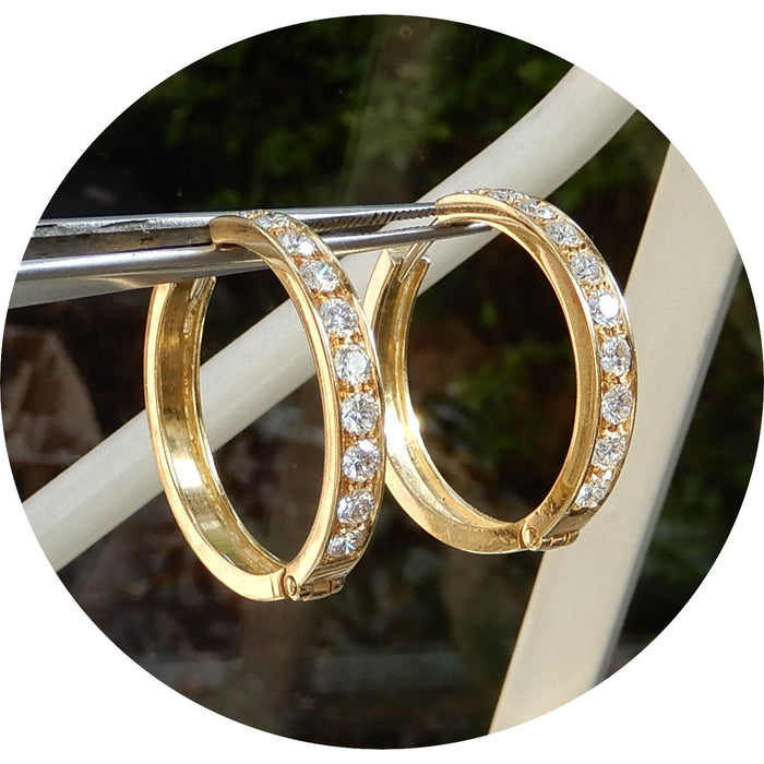 Creolen, Diamant, 18K Geelgoud
