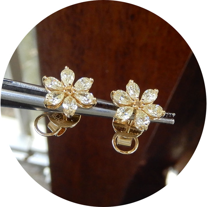 Oorstekers, Diamant, Fancy Yellow, 18K