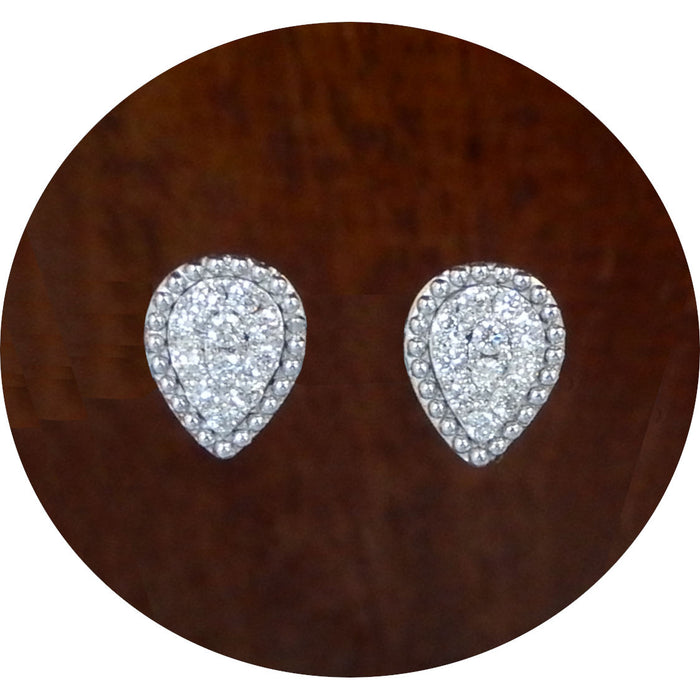 Oorstekers, Diamant, Peervorm, 18K