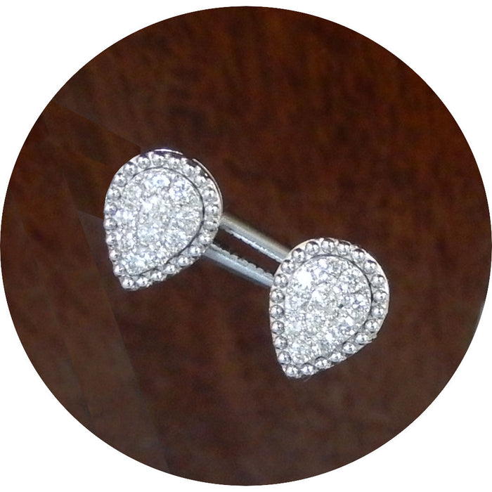 Oorstekers, Diamant, Peervorm, 18K
