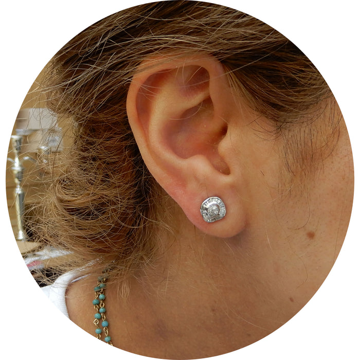 Oorstekers, Diamant Baguette, 14K