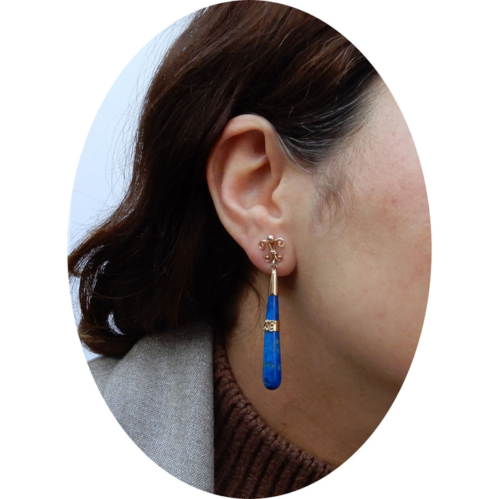 Oorhangers, Lapis Lazuli, 14K Goud