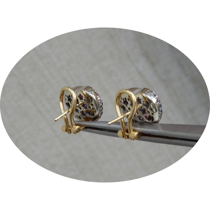 Oorbellen, Saffier, Diamant, 18K, Steltman