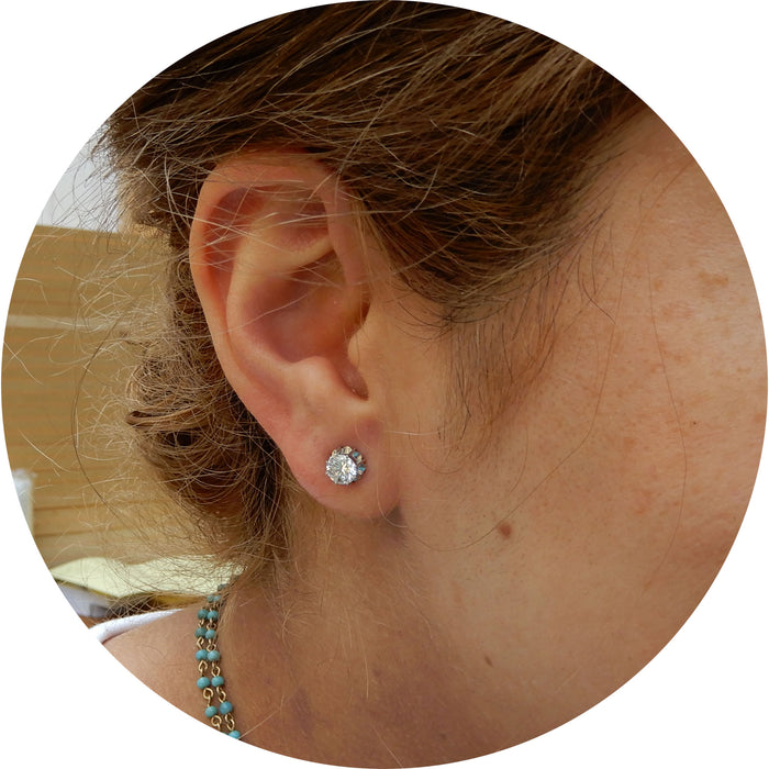 Oorstekers, Solitair, 1,18 ct. Diamant