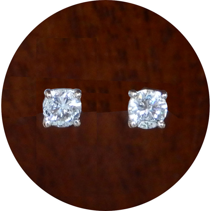 Oorstekers, Solitair, 1,18 ct. Diamant