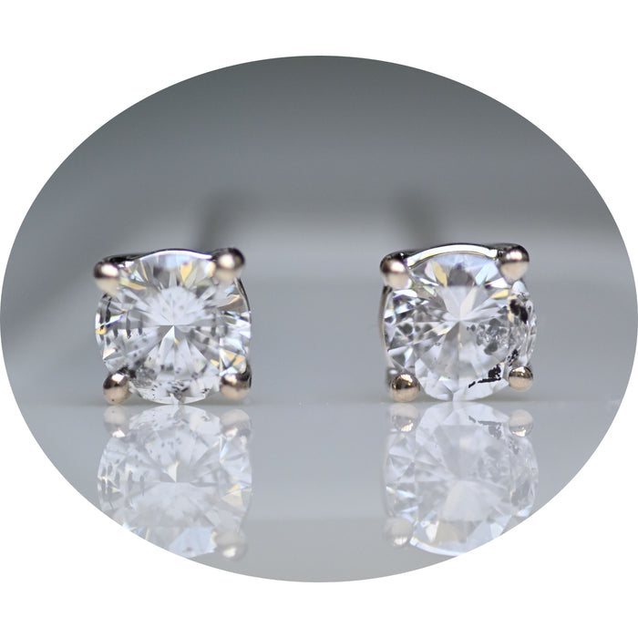 Oorstekers, Solitair, 1,18 ct. Diamant