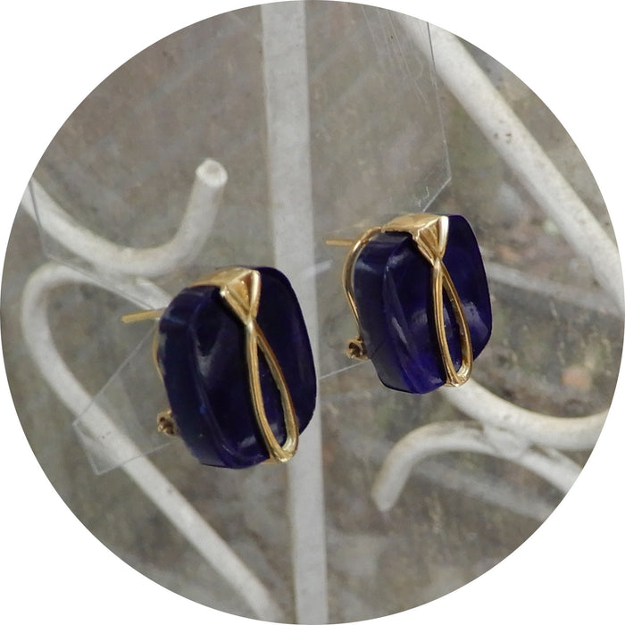 Oorknoppen, Lapis Lazuli, 18K Goud