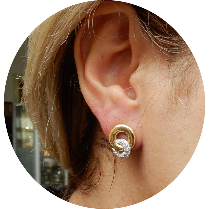 Oorstekers, Diamant Pavé, Cirkels, 18K