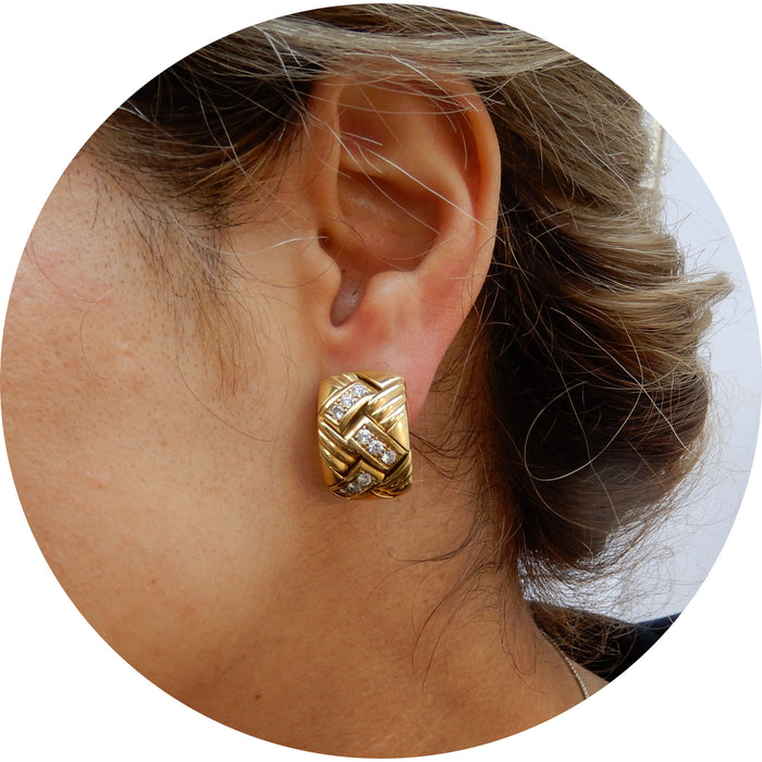 Oorbellen, Diamant, 18K Goud