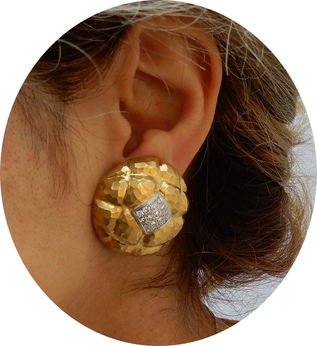 Oorclips, Diamant, 18K Goud