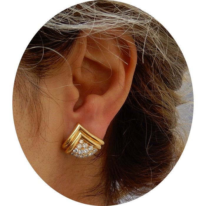 Oorbellen, Diamant Pave, 18K Goud