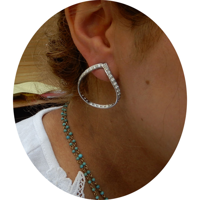 Creolen, Diamant, 18K Witgoud