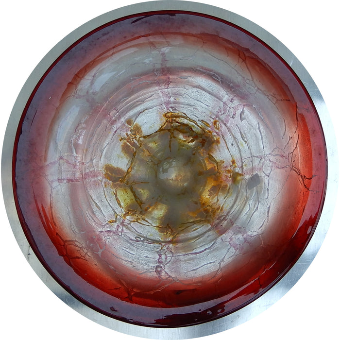 Art-deco schaal met gekleurd glas.