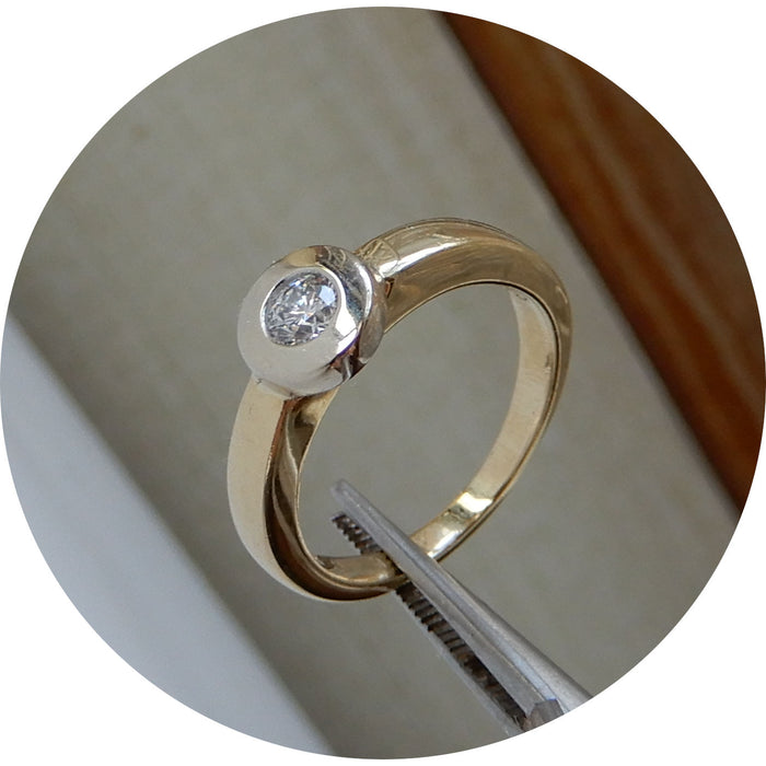 Ring, Solitair, 0,30 ct., 14K Goud