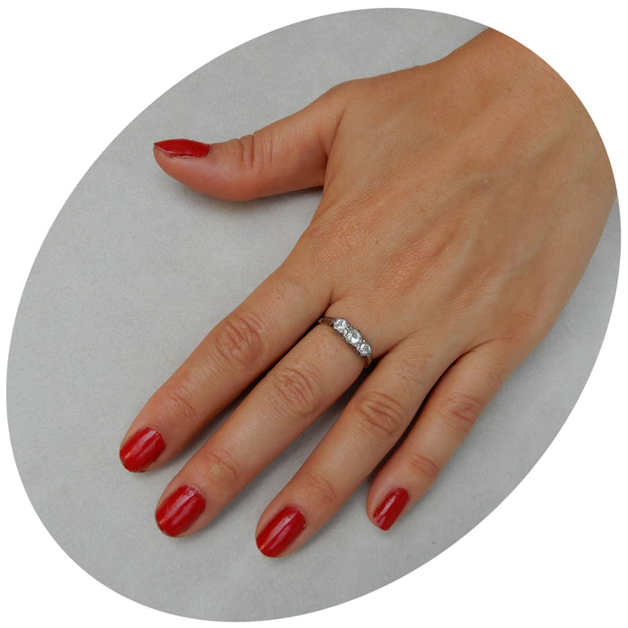 Ring, Diamant, 18K Goud/Platina