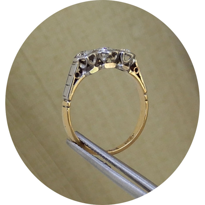 Ring, Diamant, 18K Goud/Platina