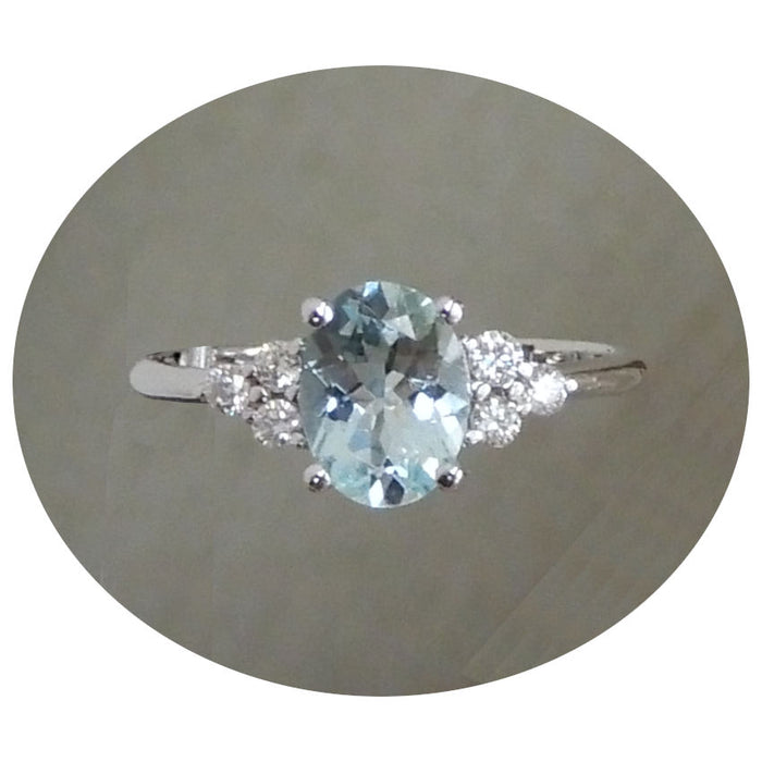 Ring, Aquamarijn, Diamant, 14K