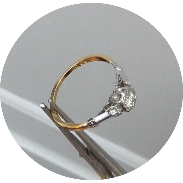 Ring, Diamant, Solitair, 18K Vintage