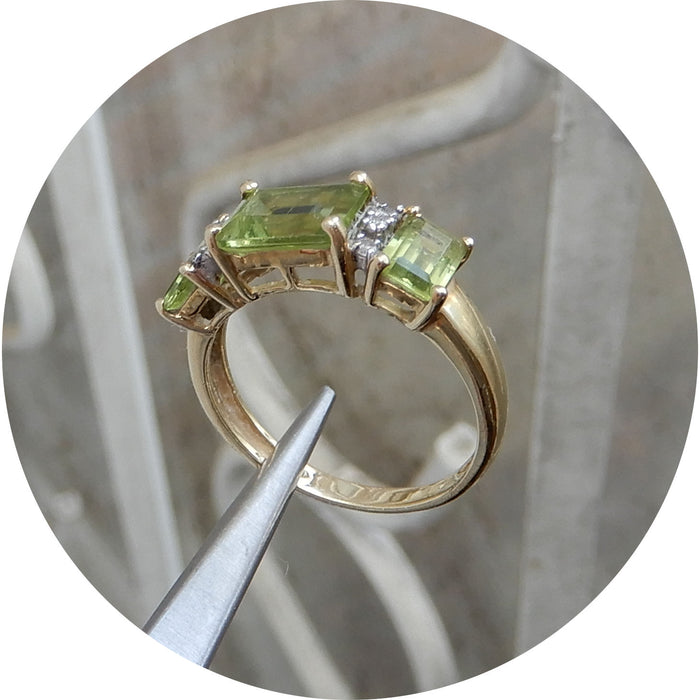 Ring, Peridot, Diamant, 14K Goud