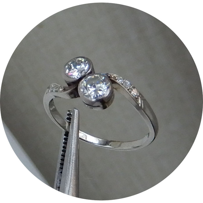 Slagring, Diamant, 14K Witgoud
