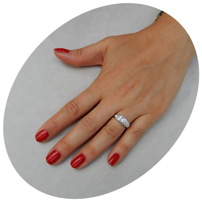 Rijring, Diamant, Pave, 18K Witgoud