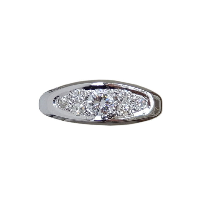 Rijring, Diamant, Pave, 18K Witgoud