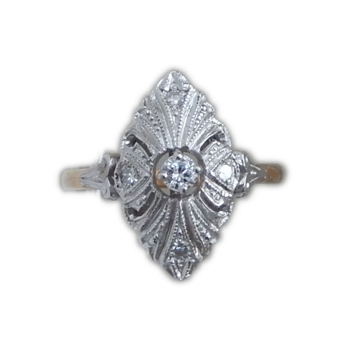 Ring, Diamant, Floraal, 14K
