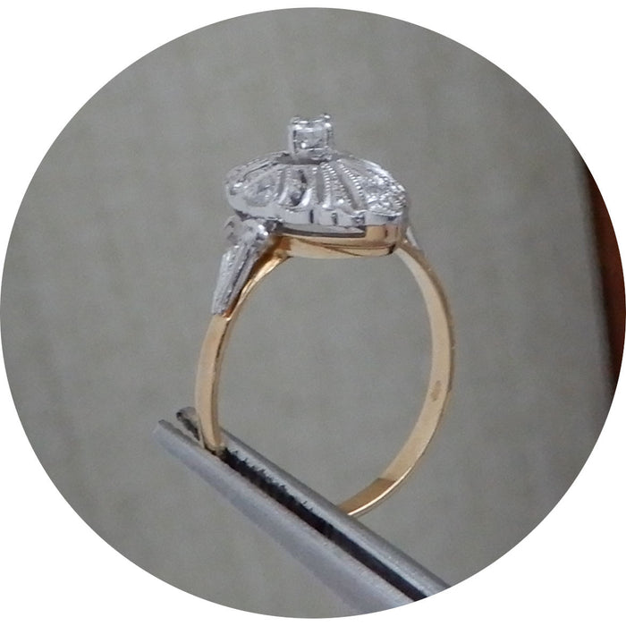 Ring, Diamant, Floraal, 14K