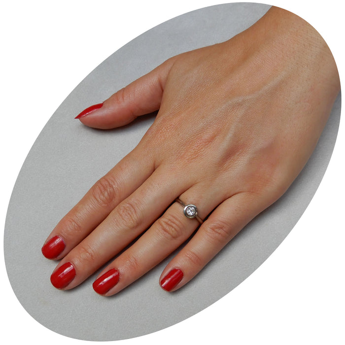 Ring, Diamant, Solitair, 18K Witgoud