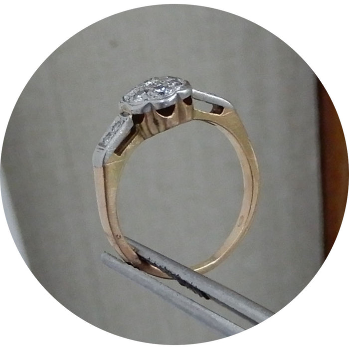 Ring, Diamant, Rozet, 14K