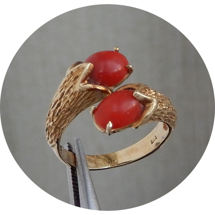 Slagring, Koraal, 14K Goud