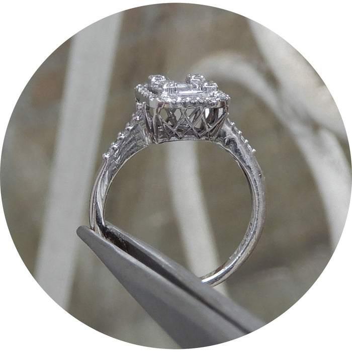 Ring, Diamant, Quadrant, 18k witgoud