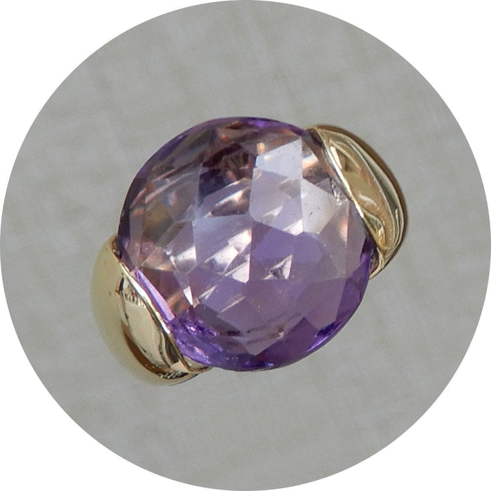 Ring, Bombe, Amethist, 18K Goud