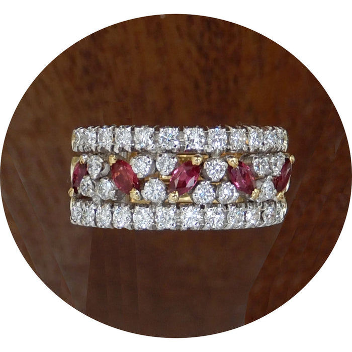 Bandring, Diamant, Robijn, 18K, CRIVELLI