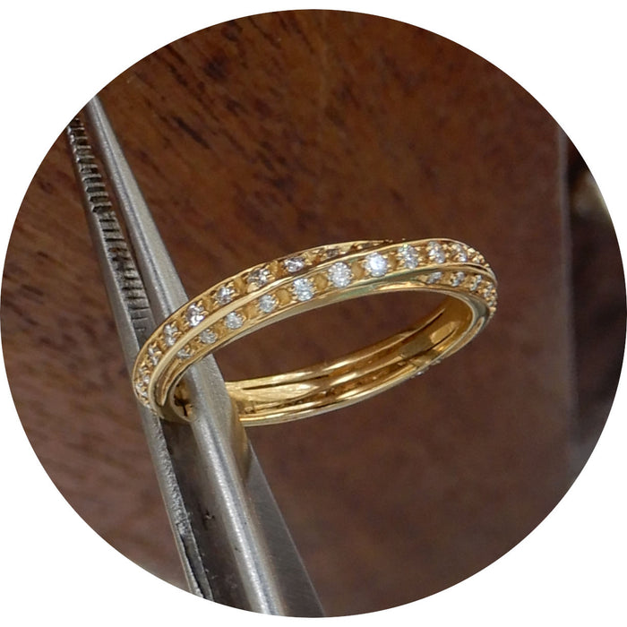 Ring, Diamant, Alliance, Curve, 18K Goud