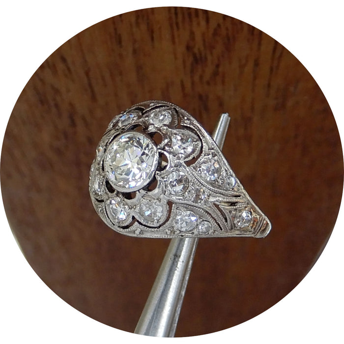 Ring, Diamant, Platina, Art Deco