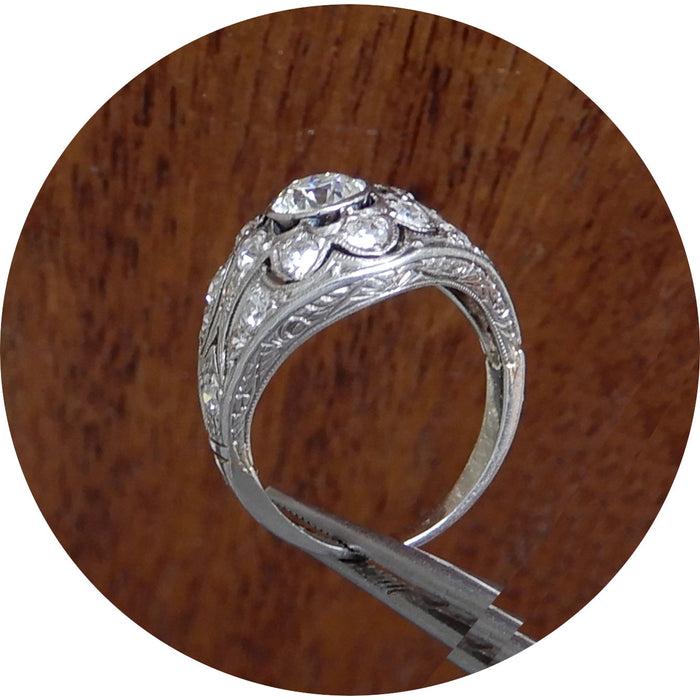 Ring, Diamant, Platina, Art Deco