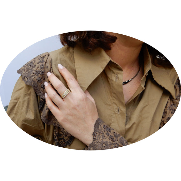 Ring, Diamant, Wave, 18K Goud