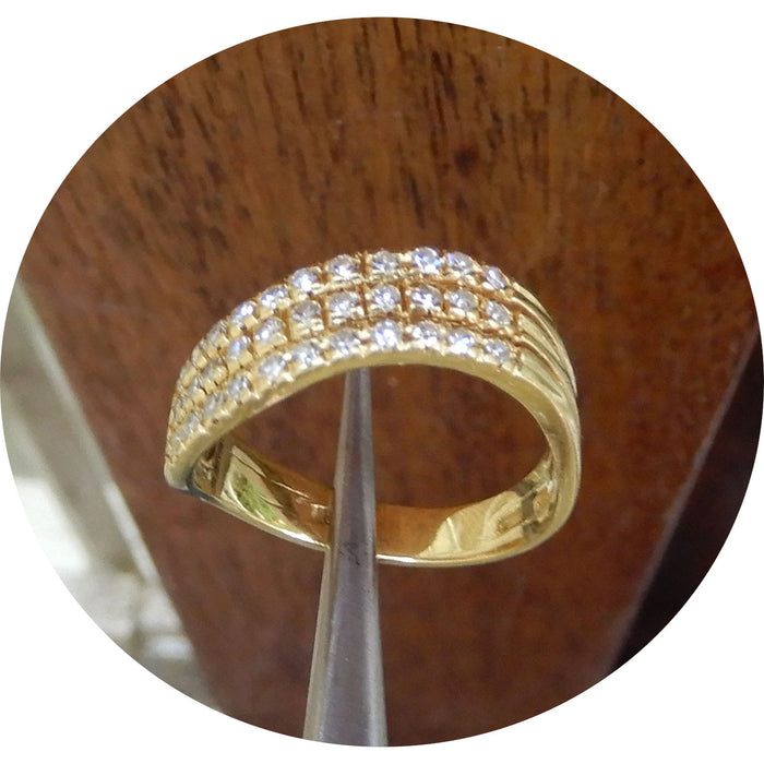 Ring, Diamant, Wave, 18K Goud