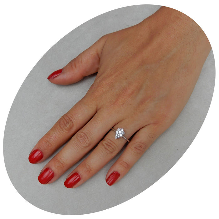 Ring, Diamant Pendeloque, 18K Witgoud