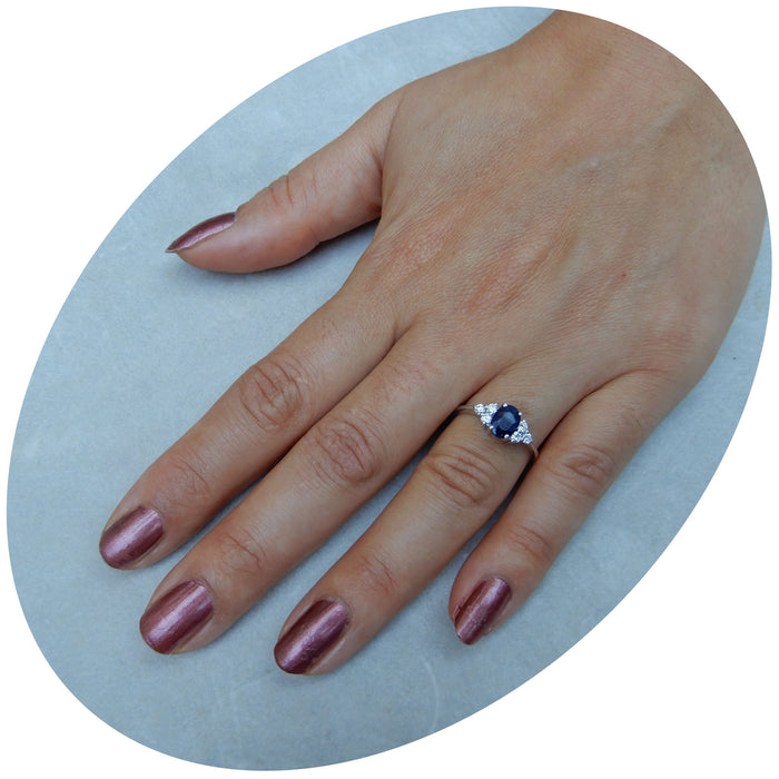 Ring, Saffier, Diamant, 18K