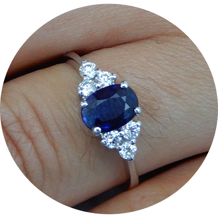 Ring, Saffier, Diamant, 18K