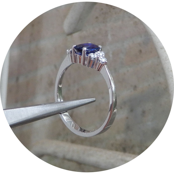 Ring, Saffier, Diamant, 18K