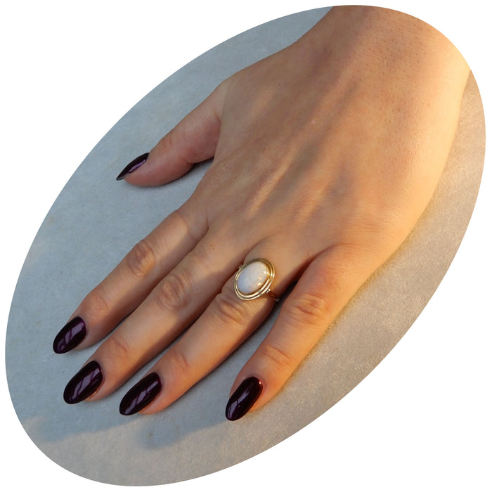 Ring, Opaal, 14K Geelgoud