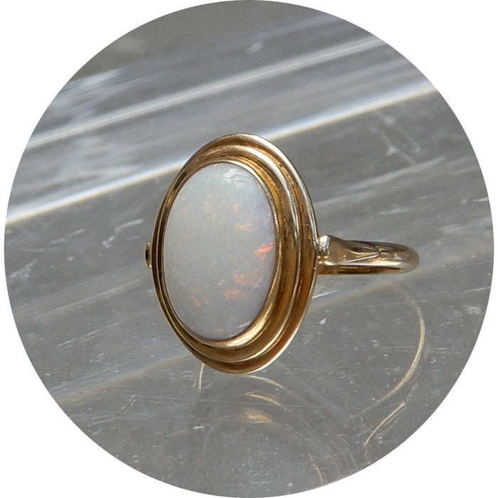 Ring, Opaal, 14K Geelgoud