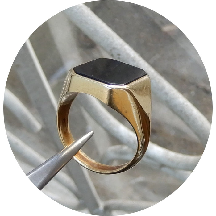 Zegelring, Onyx, 14K