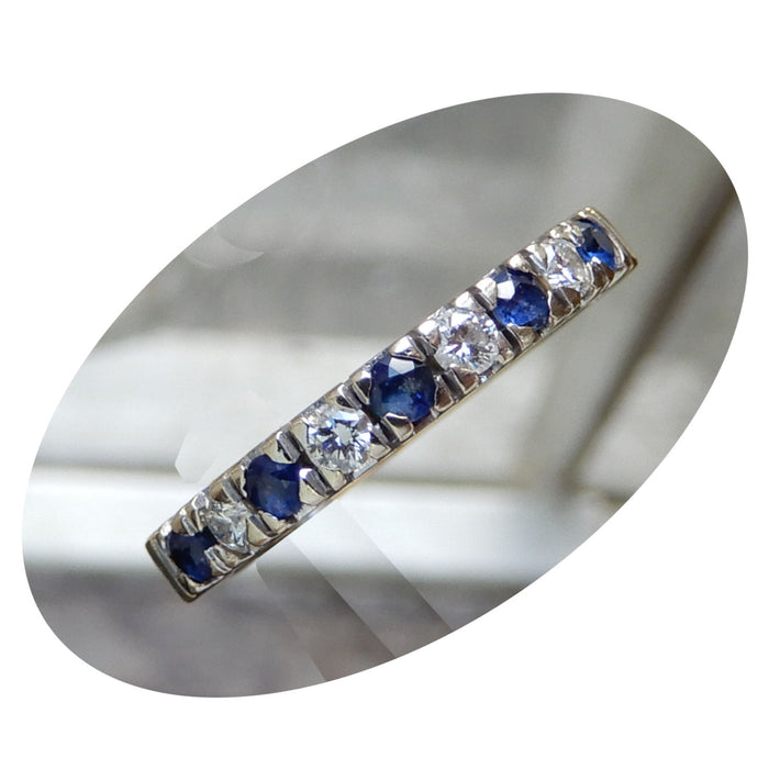 Rijring, Saffier, Diamant, 18K