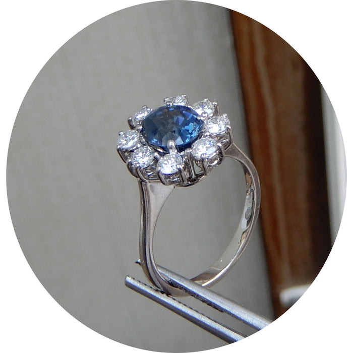 Ring, Saffier, Diamant, Entourage