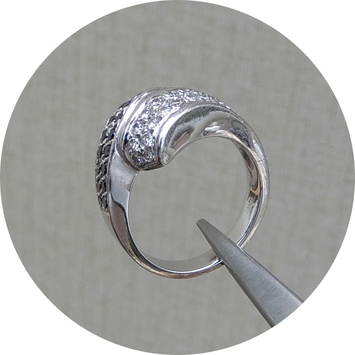 Ring, Diamant, Wit, Zwart, 18K