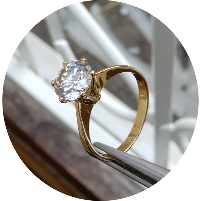 Ring, Diamant, Solitair, 1,73 ct., 18K